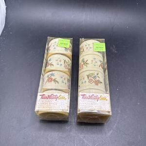 Vintage Town And Country Napkin Rings Porcelain Set Of 8 NOS